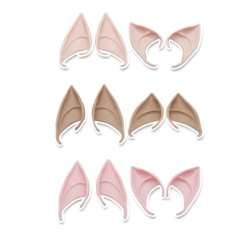 1 Pair Latex Elf Ears Simulation Harmless And Soft Vampire Ear Prop Angel Party Decoration Cosplay Hallowen Christmas Decor