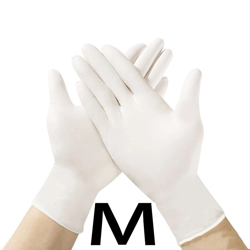 50/100/200/400/1000pcs  disposable white nitrile gloves, suitable for home kitchen food, hairdressing, gardening, pet care