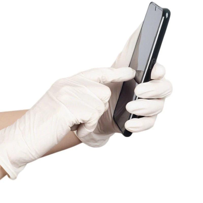 50/100/200/400/1000pcs  disposable white nitrile gloves, suitable for home kitchen food, hairdressing, gardening, pet care