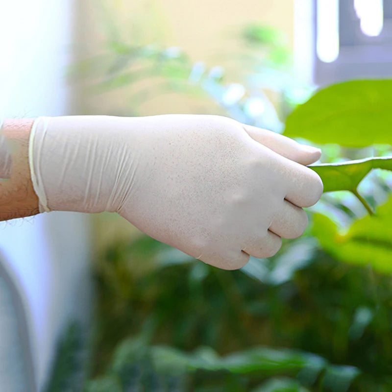 50/100/200/400/1000pcs  disposable white nitrile gloves, suitable for home kitchen food, hairdressing, gardening, pet care