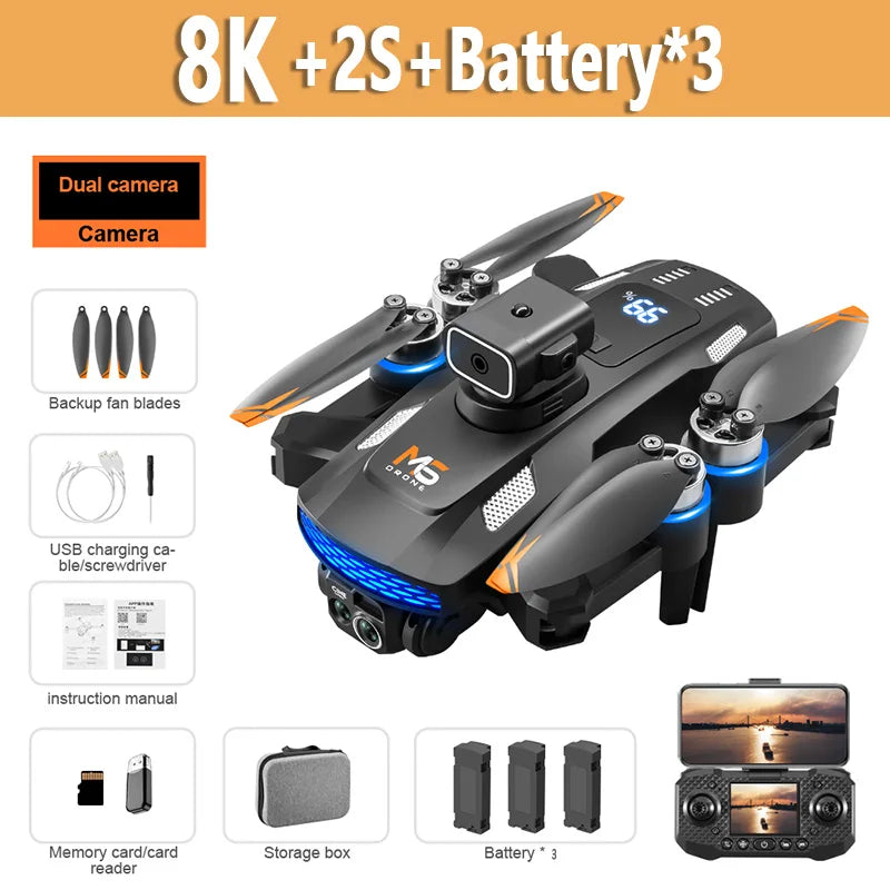 01 Xiaomi Mijia M6 Drone 8K Professional HD Camera Drones 5G WIFI FPV Video 4k UAV With screen Remote control RC Quadcopter Dron