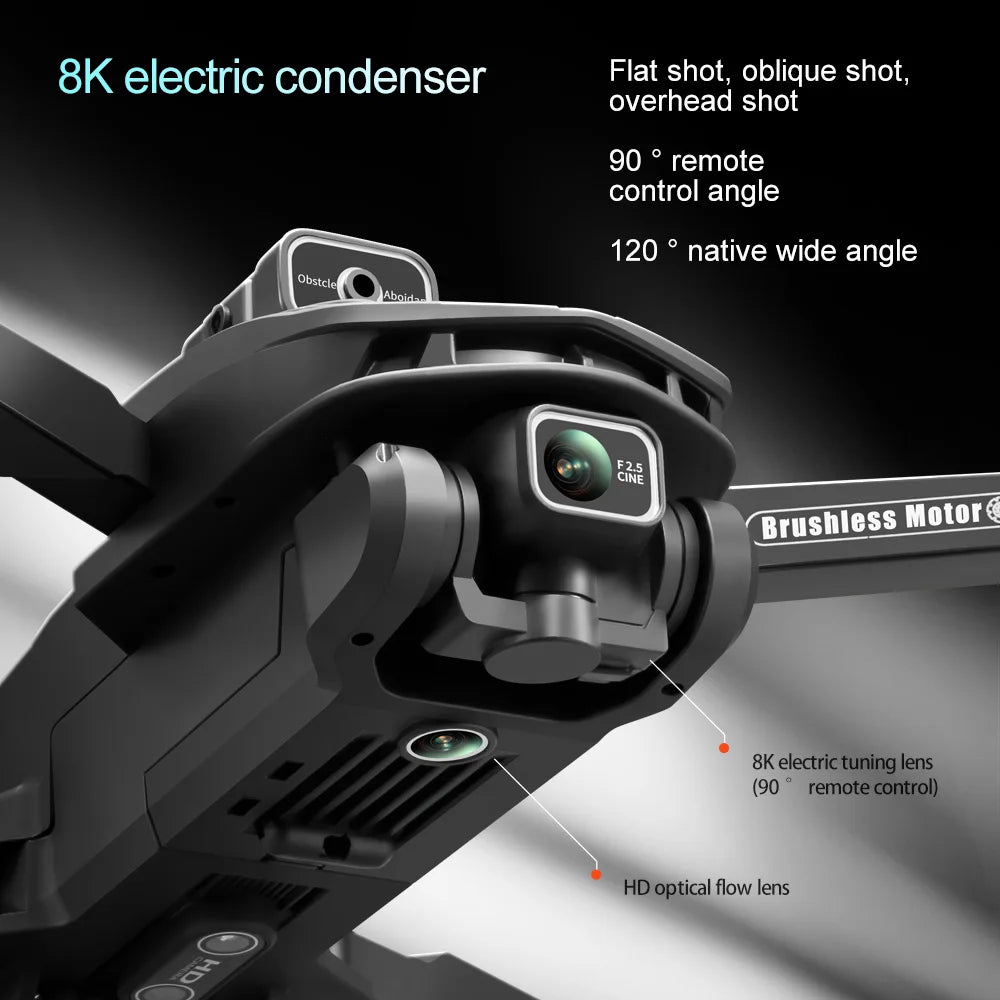 01 2025 V168 Pro MAX GPS Drone 8K Professional HD Camera 5G WIFI FPV 360° Obstacle Avoidance Brushless Large Screen RC Quadcopter