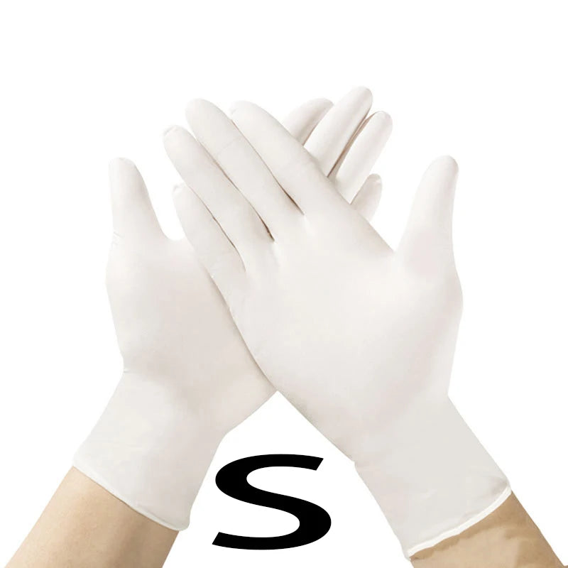 50/100/200/400/1000pcs  disposable white nitrile gloves, suitable for home kitchen food, hairdressing, gardening, pet care