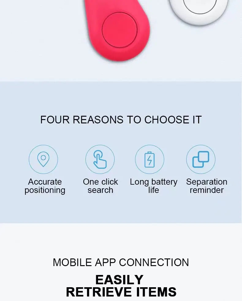 Smart BT Tracker Key Locator Pet Anti-Lost Sensor Device With BT For Kids Wallets Luggage Suitcases