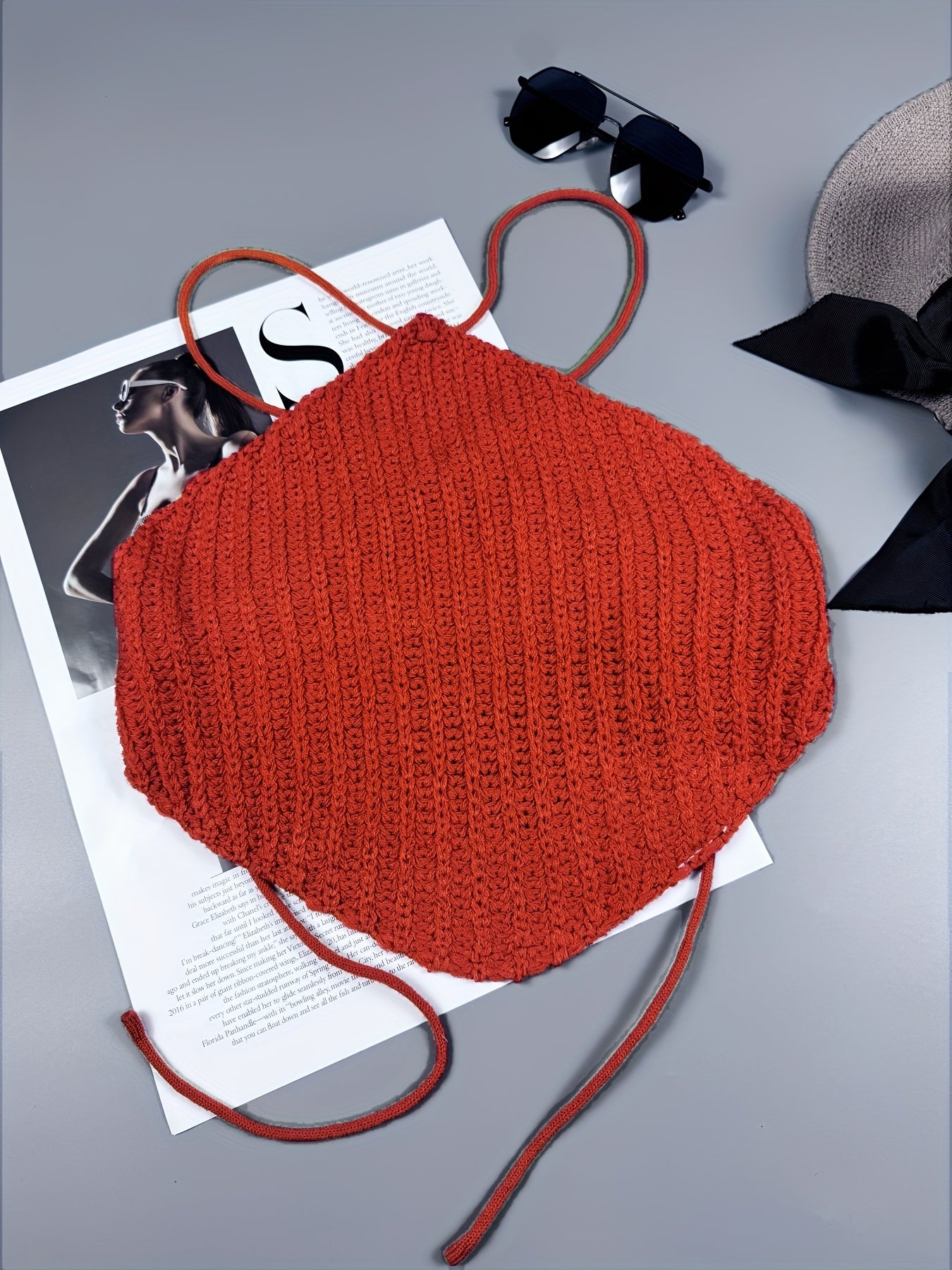 Women's Elegant Halter Neck Top - No Back Crossed Straps Solid Color Short Sleeve Beachwear, All-Season Versatile Casual & Formal Shirt, Beach Clothes, Soft Texture