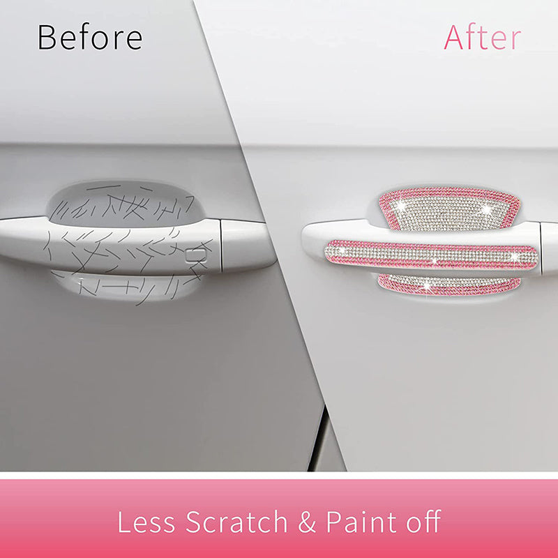 Add a Touch of Sparkle to Your Car with These 8Pcs Rhinestone Door Handle Stickers!