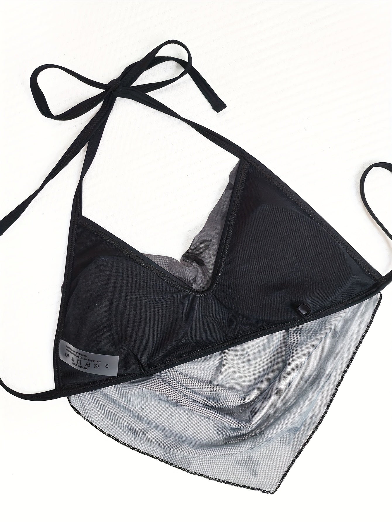 3 Piece Butterfly Print Bikini Set - Halter Neck, Hanky Hem, High Cut, Cover Up Skirt - Women's Swimwear, Beachwear, Summer Clothing, Vacation Essentials