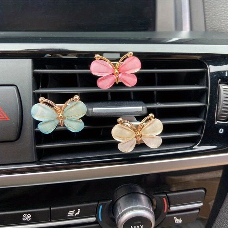 3pcs Stylish Butterfly Car Air Vent Clip - Decorative Interior Accessory for Women - Enhance Your Car's Aesthetics and Air Quality