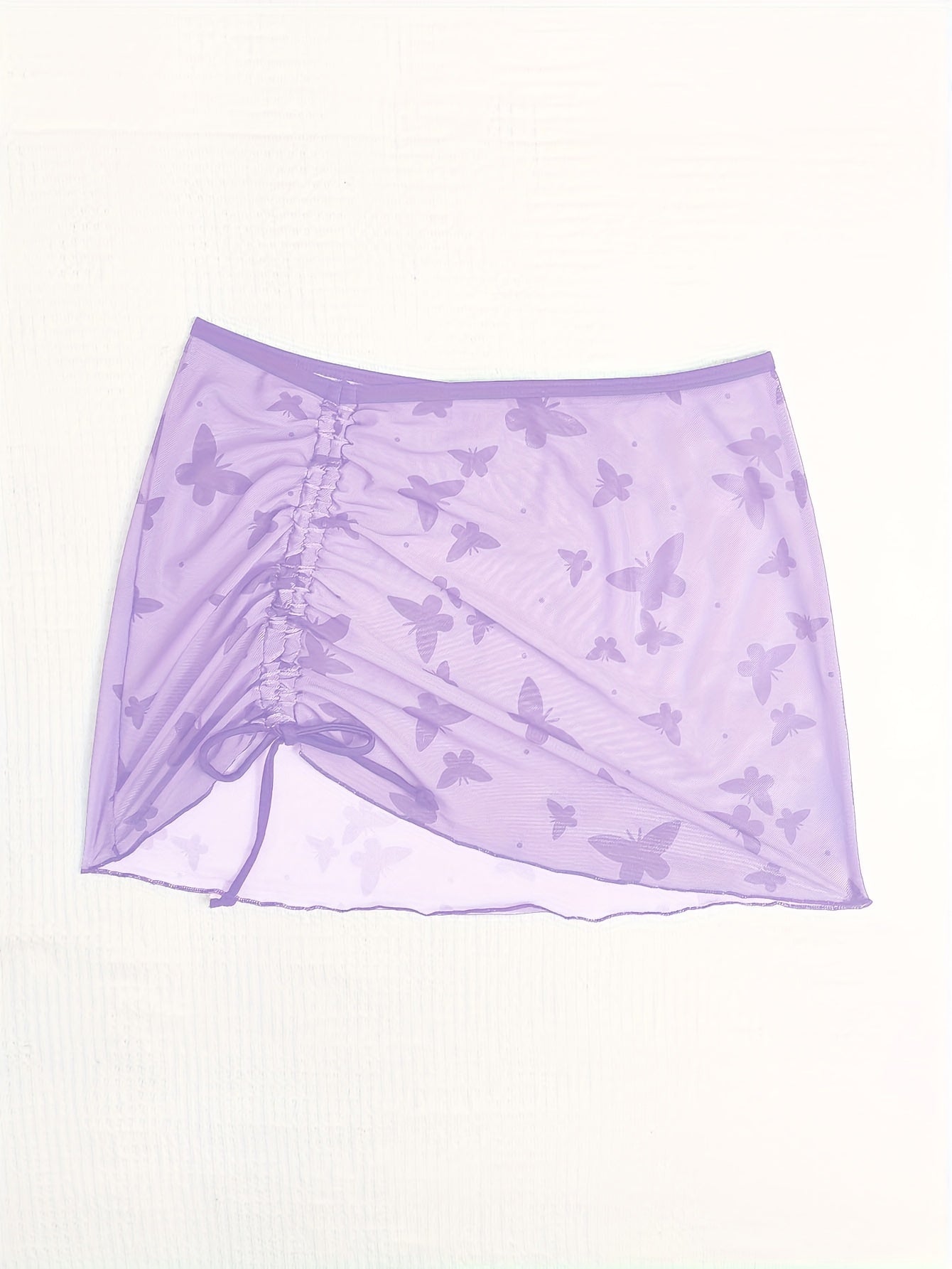 3 Piece Butterfly Print Bikini Set - Halter Neck, Hanky Hem, High Cut, Cover Up Skirt - Women's Swimwear, Beachwear, Summer Clothing, Vacation Essentials