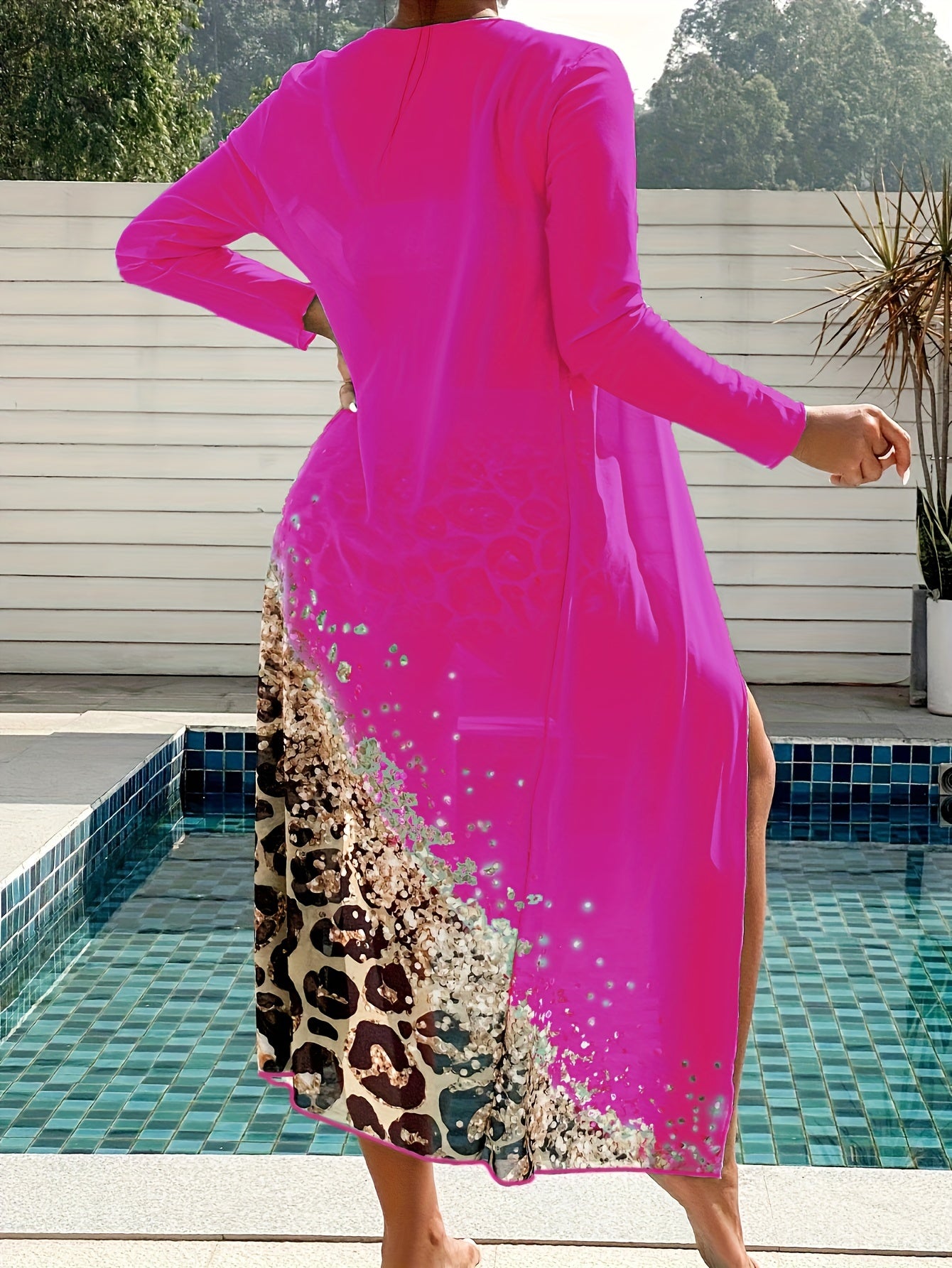 Stylish Three-Piece Swimsuit Set - Long Sleeve Sun Protection, High-Waisted Boyshort Bottoms, Quick-Drying, Comfortable, Beachwear, Poolside Fashion for Women