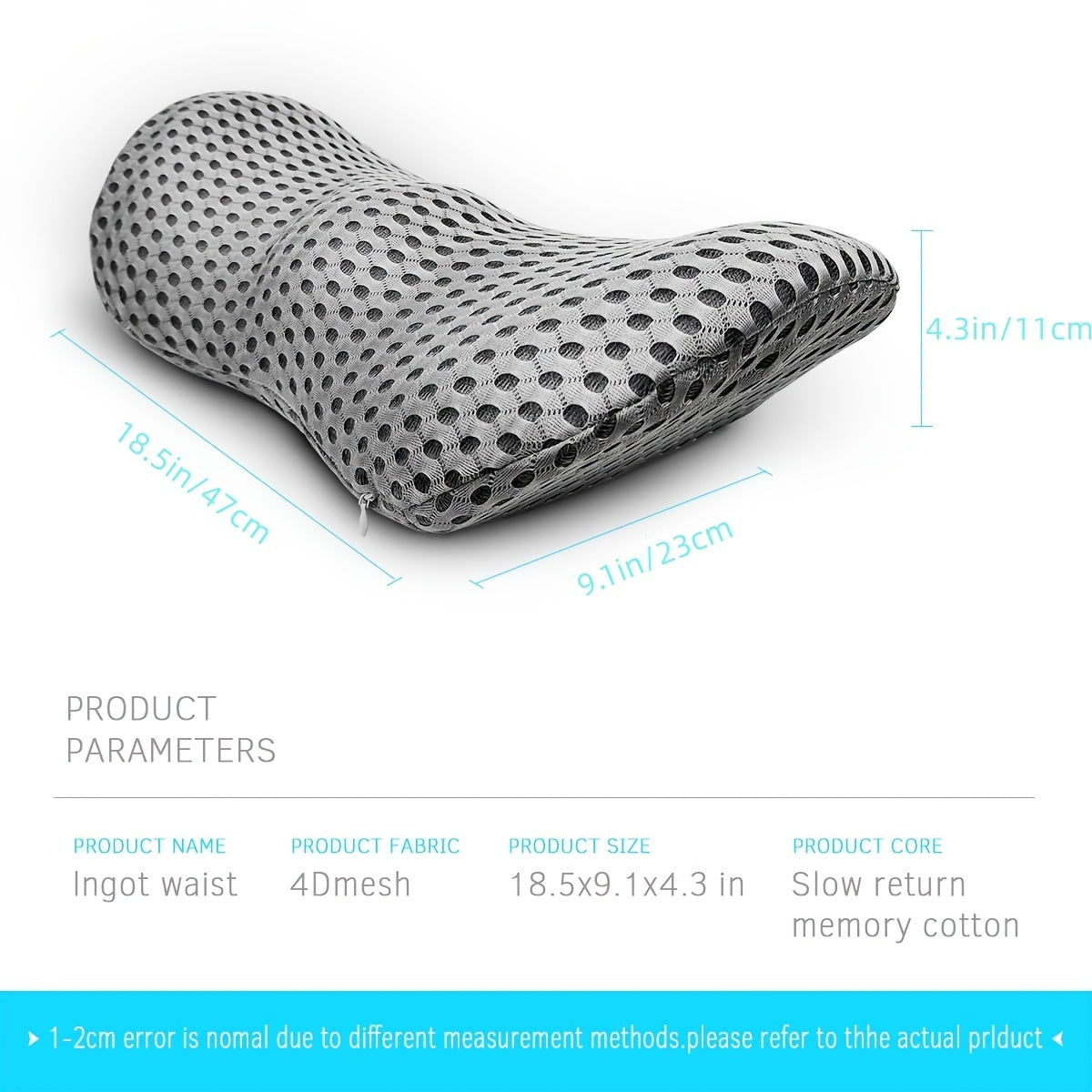 Supreme Memory Foam Lumbar Pillow - Scientific Contour for Instant Pain Relief - Premium Support for Car, Office, Recliner & Bed - Ergonomic Streamline Design for Ultimate Comfort