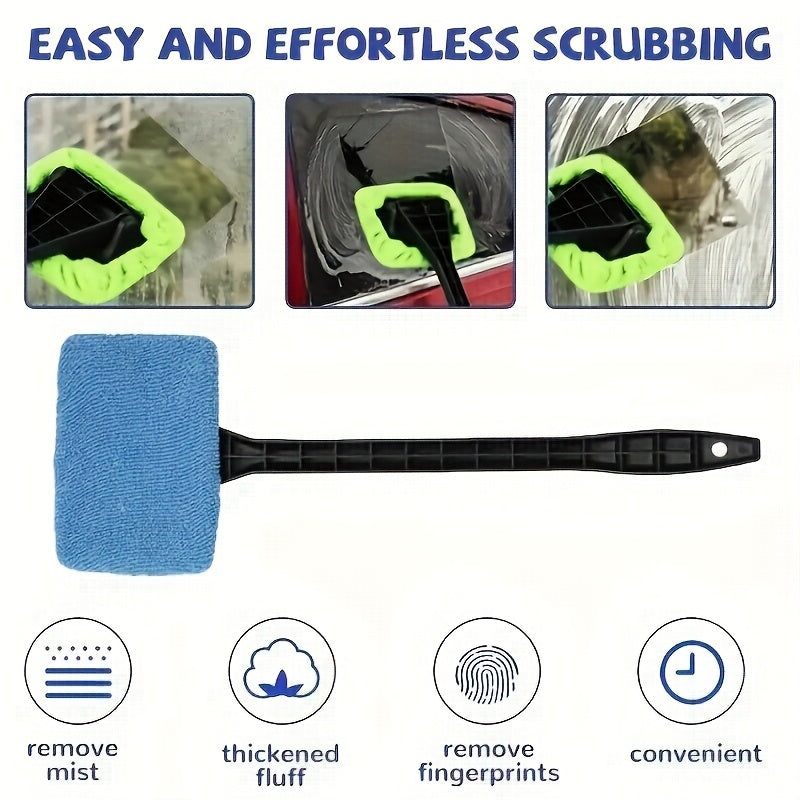 Car Window Cleaning Brush Kit for Windshield Cleaning Tools, Interior Car Wiper with Long Handle, Automotive Accessories.