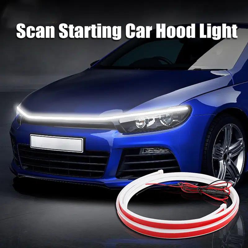 Start-Scan Car LED Hood Light - 12V, Universal, No Battery Needed, High-Intensity LED for Motor Vehicles, Ideal for Starting Engines, Engine Start Light|Modern Car Accessory|Durable Construction, Car Light Accessories