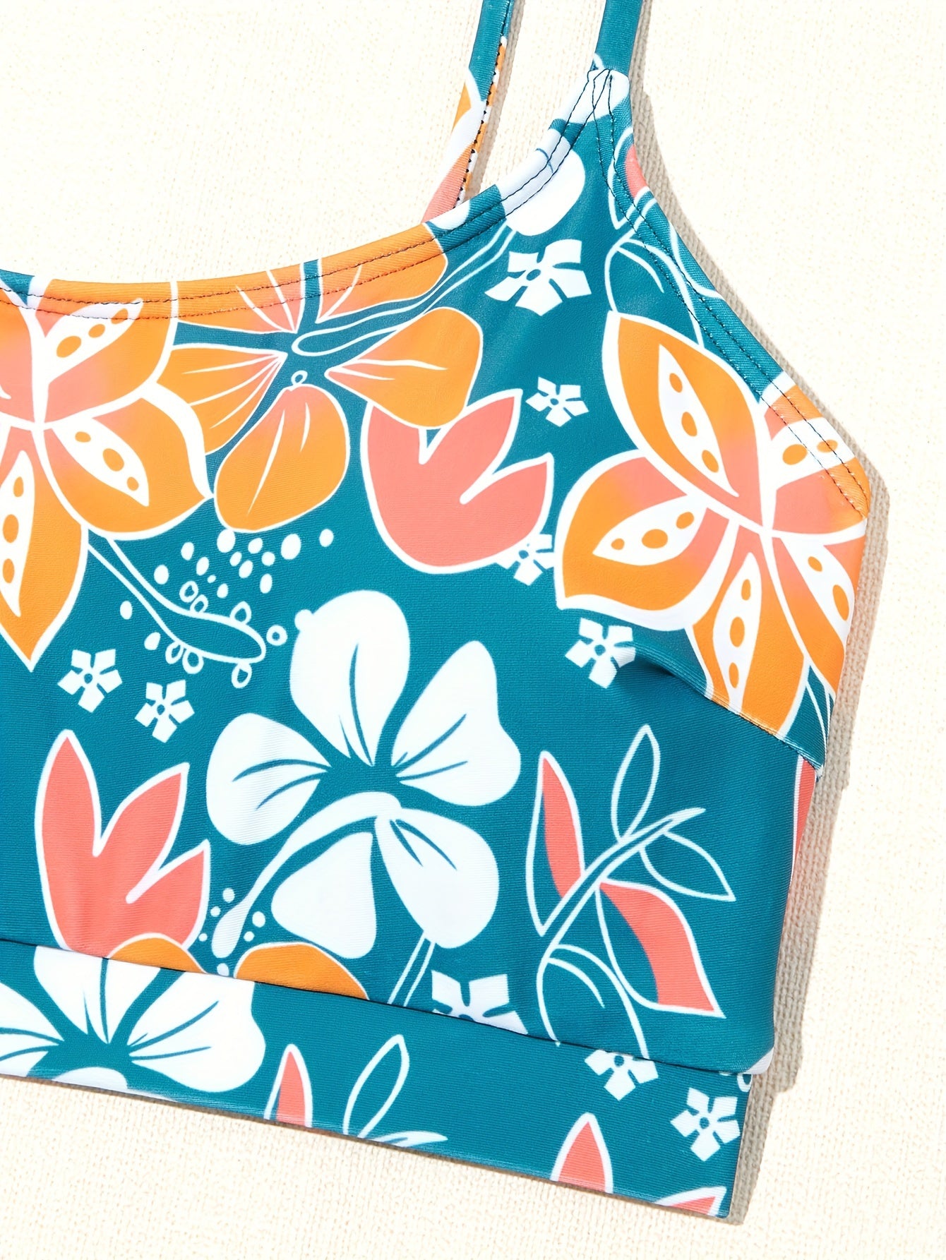 Two-piece High-waisted Women's Bikini Set, Floral Print, Adjustable Straps, Comfort Fit, Tropical Design, Summer Beachwear, Poolside Fashion