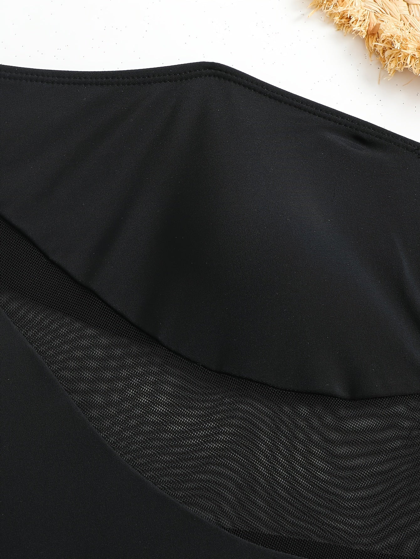 Sexy, Chic One-Shoulder Black One-Piece Swimsuit with Sheer Mesh Detail - Sexy, High-Stretch Nylon/Elastane Blend, Removable Pads, Machine Washable for Fashionable Beachwear, Summer Swimwear | Sexy Beachwear | High-Stretch Ma